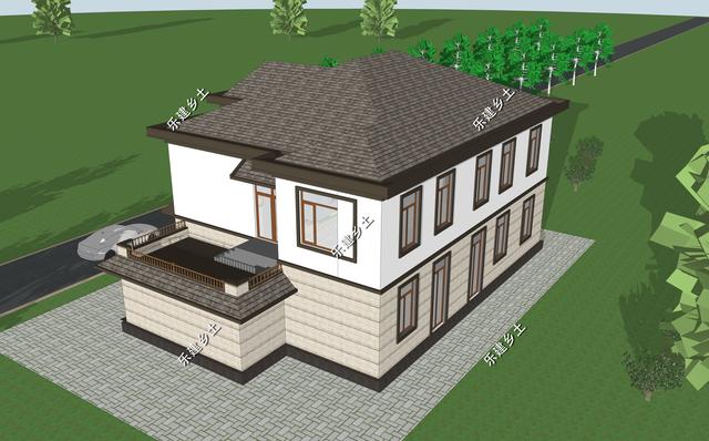 河北省任丘市王先生二層別墅設(shè)計圖，綜合歐式+中式的別墅特點，呈現(xiàn)出自然的柔美