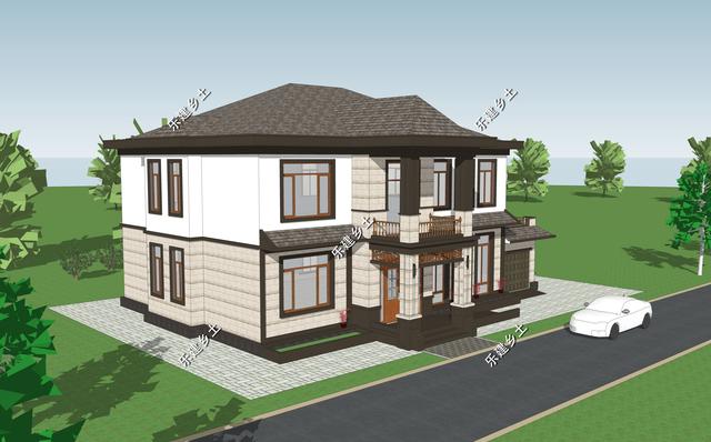 河北省任丘市王先生二層別墅設(shè)計圖，綜合歐式+中式的別墅特點，呈現(xiàn)出自然的柔美