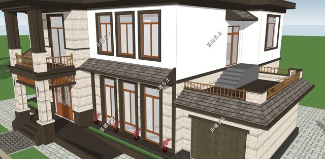 河北省任丘市王先生二層別墅設(shè)計圖，綜合歐式+中式的別墅特點，呈現(xiàn)出自然的柔美