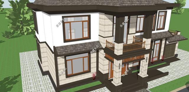 河北省任丘市王先生二層別墅設(shè)計圖，綜合歐式+中式的別墅特點，呈現(xiàn)出自然的柔美