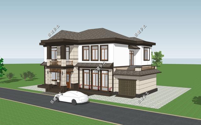 河北省任丘市王先生二層別墅設(shè)計圖，綜合歐式+中式的別墅特點，呈現(xiàn)出自然的柔美