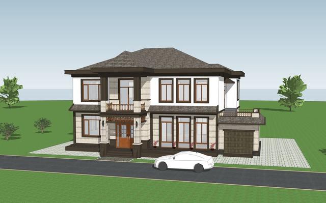 河北省任丘市王先生二層別墅設(shè)計圖，綜合歐式+中式的別墅特點，呈現(xiàn)出自然的柔美