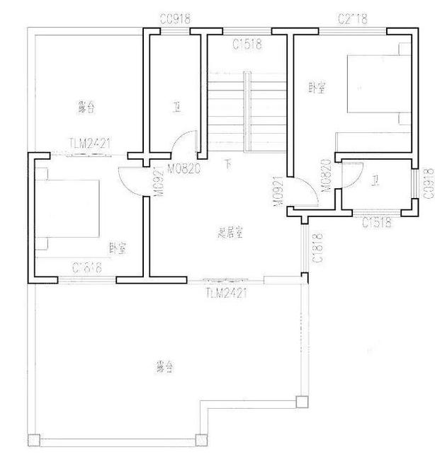 三層農(nóng)村自建帶堂屋車庫(kù)別墅設(shè)計(jì)圖，二三層露臺(tái)高低錯(cuò)落富有參差感，而且有超大的落地窗哦