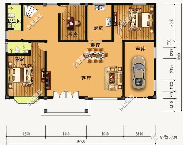 二層農(nóng)村別墅圖，自帶陽臺(tái)車庫，飄窗造型更是質(zhì)樸與時(shí)尚的結(jié)合，你心動(dòng)了嗎