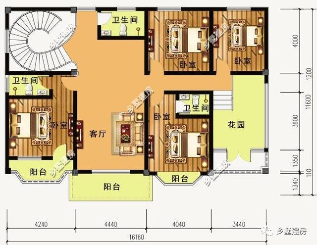 二層農(nóng)村別墅圖，自帶陽臺(tái)車庫，飄窗造型更是質(zhì)樸與時(shí)尚的結(jié)合，你心動(dòng)了嗎