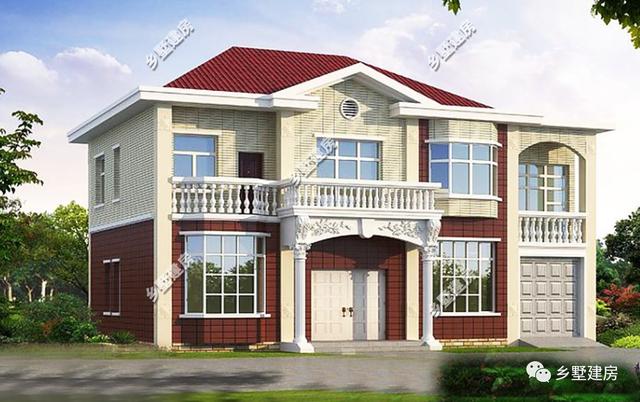 二層農(nóng)村別墅圖，自帶陽臺(tái)車庫，飄窗造型更是質(zhì)樸與時(shí)尚的結(jié)合，你心動(dòng)了嗎