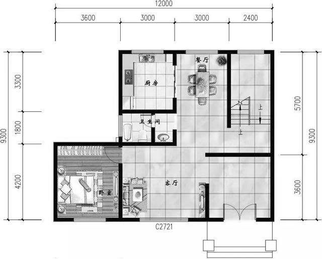 三層新農(nóng)村住宅設(shè)計(jì)圖，占地100平，采用框架結(jié)構(gòu)，主體造價(jià)30萬，附有建成效果圖