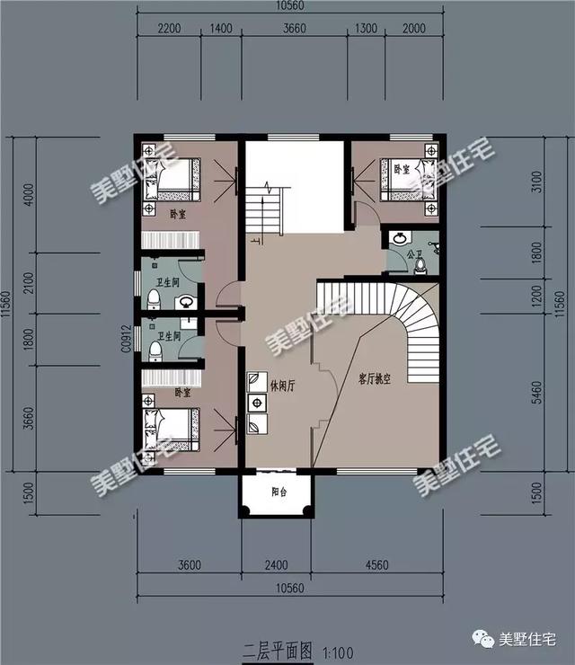 11X10米四層農(nóng)村別墅設(shè)計(jì)圖，車庫(kù)+大露臺(tái)+挑空客廳，住著舒服又寬敞