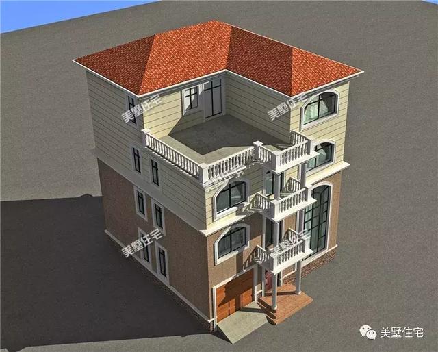 11X10米四層農(nóng)村別墅設(shè)計(jì)圖，車庫(kù)+大露臺(tái)+挑空客廳，住著舒服又寬敞