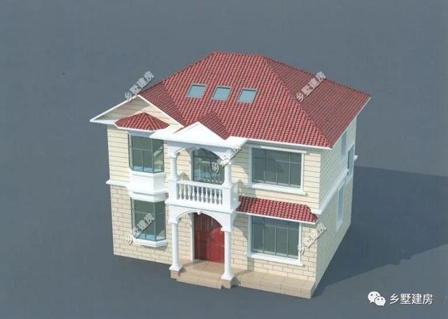 二層現(xiàn)代風(fēng)格農(nóng)村自建房設(shè)計圖，黃墻紅頂醒目又溫馨，大家都要這樣建！