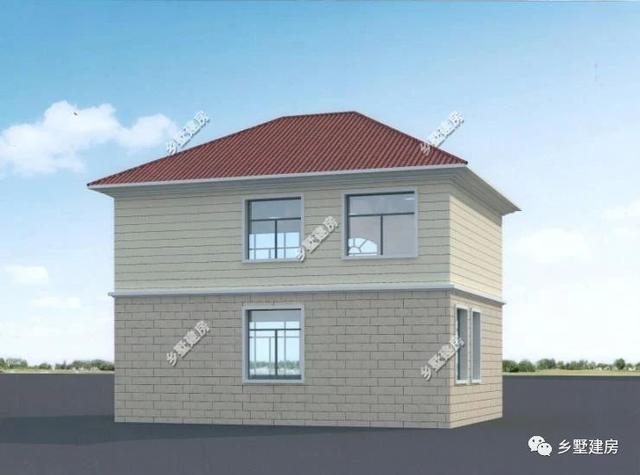 二層現(xiàn)代風(fēng)格農(nóng)村自建房設(shè)計圖，黃墻紅頂醒目又溫馨，大家都要這樣建！