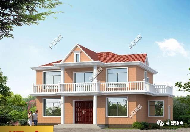 二層現(xiàn)代風(fēng)格農(nóng)村自建房設(shè)計圖，黃墻紅頂醒目又溫馨，大家都要這樣建！