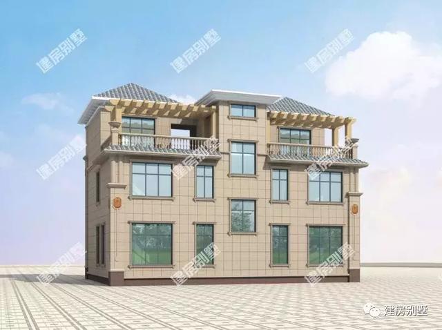 兩棟小戶型的雙拼別墅設(shè)計(jì)圖，第一棟坡屋頂時(shí)尚美觀，第二棟平屋頂造價(jià)低，還能做空中花園