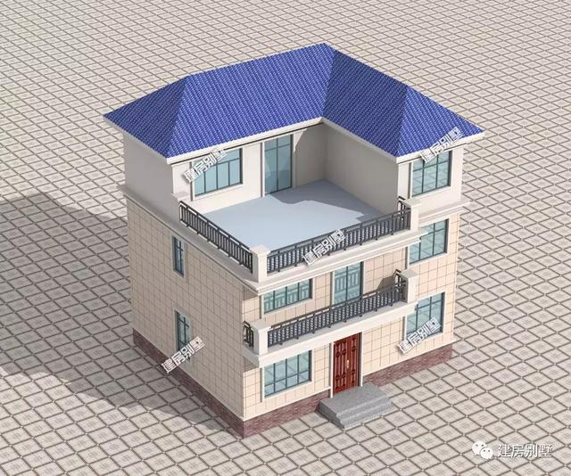 一棟三層現(xiàn)代農(nóng)村別墅圖，不過于奢侈豪華，而且造價(jià)適中美觀實(shí)用，給你一個(gè)溫暖的家