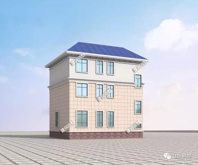 一棟三層現(xiàn)代農(nóng)村別墅圖，不過于奢侈豪華，而且造價(jià)適中美觀實(shí)用，給你一個(gè)溫暖的家