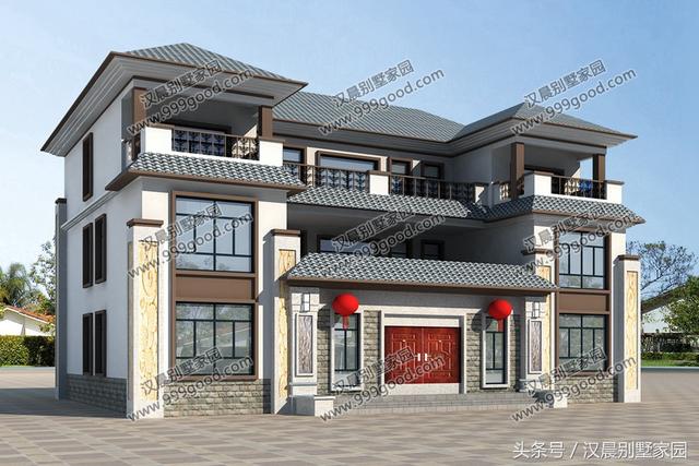 2款農(nóng)村自建新中式風(fēng)格別墅圖，主體造價在50萬左右，簡直是太值了