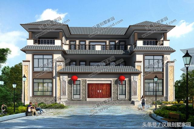 2款農(nóng)村自建新中式風(fēng)格別墅圖，主體造價在50萬左右，簡直是太值了