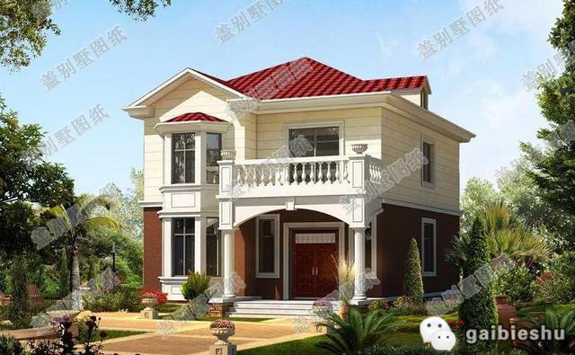 二層農(nóng)村自建房設(shè)計(jì)圖開間進(jìn)深8米×11.3米，采用磚混結(jié)構(gòu)，主體造價(jià)25萬左右