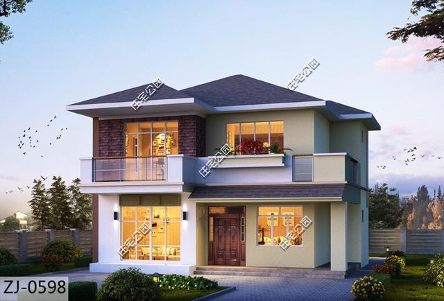 農(nóng)村自建二層別墅圖，四室一廳很溫馨，方方正正，簡(jiǎn)簡(jiǎn)單單，卻又具有別墅的高大上的氣質(zhì)！