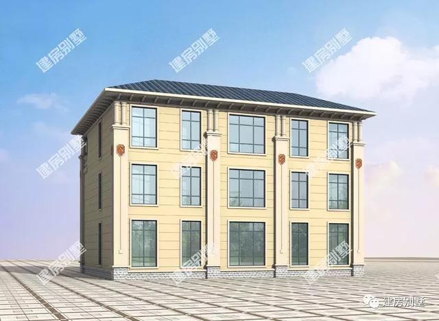 兩棟面寬16米的三層復式別墅設計圖，第一套帶有雙涼亭和觀景露臺很是大氣