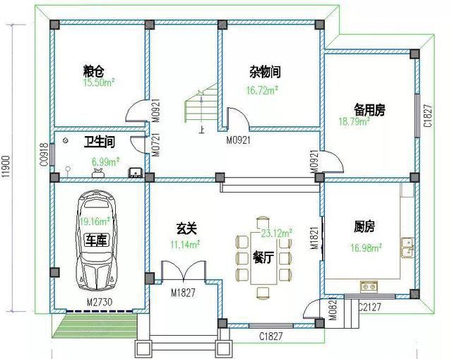 三層15×12米框架結(jié)構(gòu)農(nóng)村房屋設(shè)計效果圖，二三層均設(shè)有大露臺