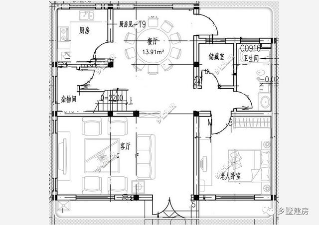 200平田園風農(nóng)村自建房別墅設計圖，平屋頂與坡屋頂相結(jié)合，趕緊來一棟吧！