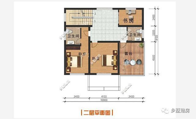 200平田園風農(nóng)村自建房別墅設計圖，平屋頂與坡屋頂相結(jié)合，趕緊來一棟吧！