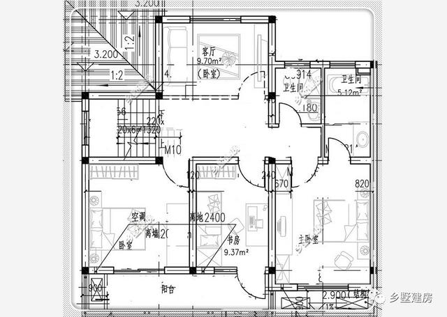 200平田園風農(nóng)村自建房別墅設計圖，平屋頂與坡屋頂相結(jié)合，趕緊來一棟吧！