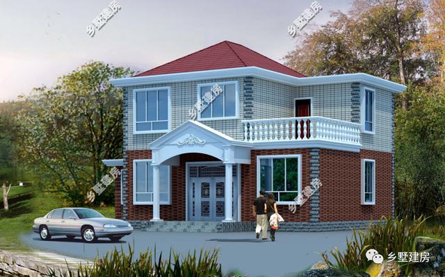 200平田園風農(nóng)村自建房別墅設計圖，平屋頂與坡屋頂相結(jié)合，趕緊來一棟吧！
