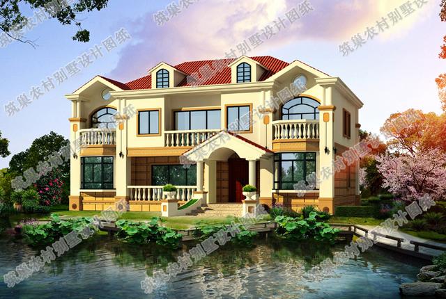 二層雙拼別墅全套施工效果圖，室內(nèi)布局對(duì)稱(chēng)設(shè)計(jì)，空間劃分合理，外立面溫暖大氣，一起來(lái)看看