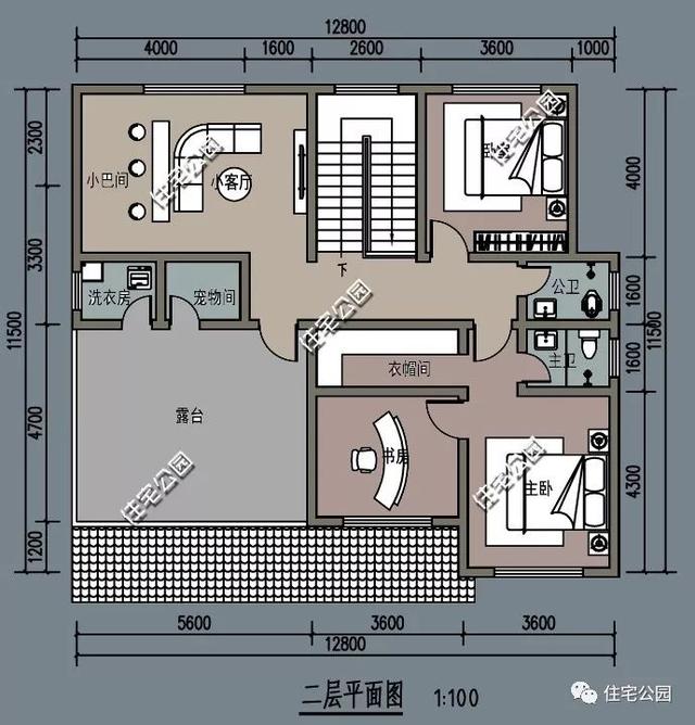 11×12米農村現(xiàn)代風別墅設計圖，大露臺、寵物間、小吧間都是當下室內設計的時尚新寵，年輕人的最愛