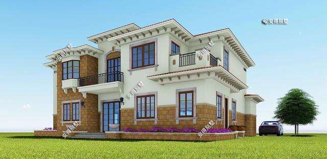 2層歐式別墅設(shè)計圖，這樣的外觀和布局，精致也很氣派