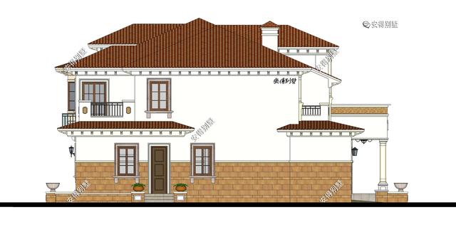 2層歐式別墅設(shè)計圖，這樣的外觀和布局，精致也很氣派