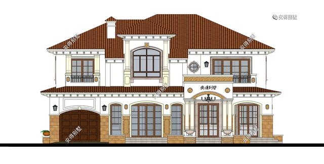 2層歐式別墅設(shè)計圖，這樣的外觀和布局，精致也很氣派