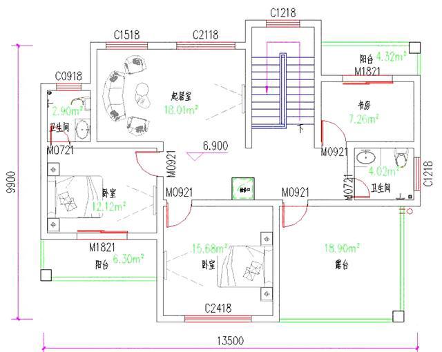地中海風格三層別墅設(shè)計圖，占地130平方米，采用磚混結(jié)構(gòu)類型，主體造價40萬