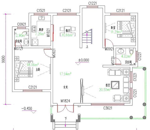 地中海風格三層別墅設(shè)計圖，占地130平方米，采用磚混結(jié)構(gòu)類型，主體造價40萬