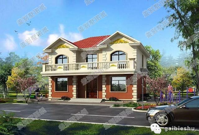 一款設(shè)計(jì)極其精巧的二層農(nóng)村小別墅設(shè)計(jì)圖，開間進(jìn)深12*9米6間臥室主體造價(jià)25萬