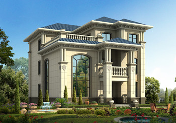 經(jīng)典三層歐式造型別墅圖紙，功能房豐富，挑空客廳