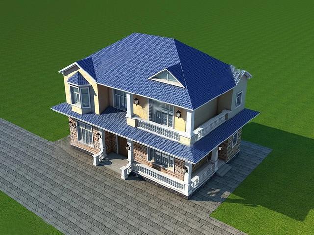 農(nóng)村二層別墅圖，造價低造型美，清新靚麗的氣質(zhì)，和鄉(xiāng)村田園氣息非常吻合