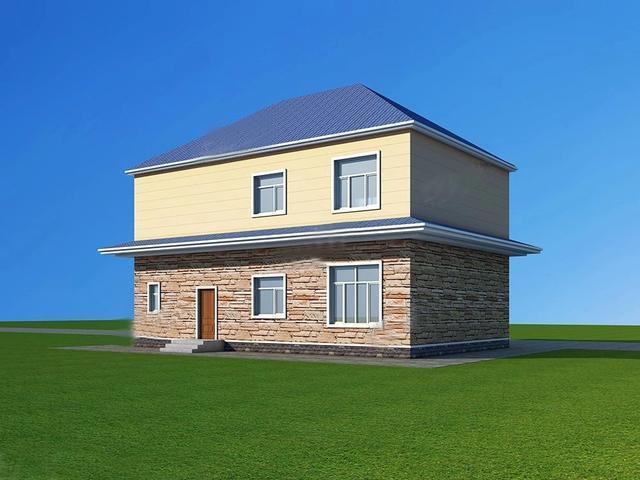 農(nóng)村二層別墅圖，造價低造型美，清新靚麗的氣質(zhì)，和鄉(xiāng)村田園氣息非常吻合