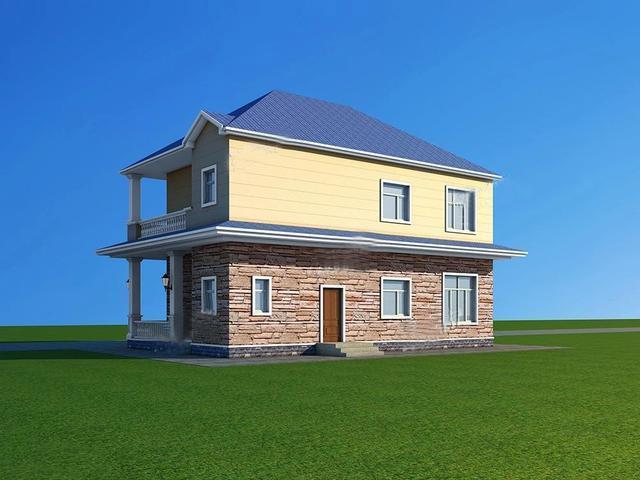 農(nóng)村二層別墅圖，造價低造型美，清新靚麗的氣質(zhì)，和鄉(xiāng)村田園氣息非常吻合