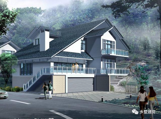 一款二層農村自建別墅設計圖，淡黃色的外觀墻，既不顯庸俗又很好得融入鄉(xiāng)村環(huán)境