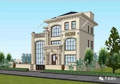 20萬建一棟三層別墅，豪華絕美落地窗，超大的實(shí)用露臺(tái)，羨煞眾人