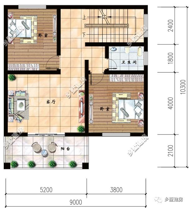 9X10米農村三層別墅設計圖，為小宅基小戶型量身定制，小面積照樣高大上