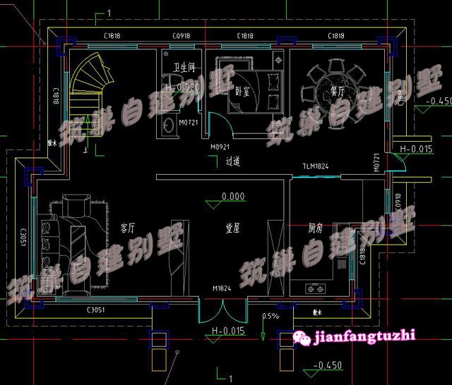 13x10.8米三層自建別墅小洋樓設計圖，磚紅色屋頂+超大落地窗+大露臺，真是太漂亮了
