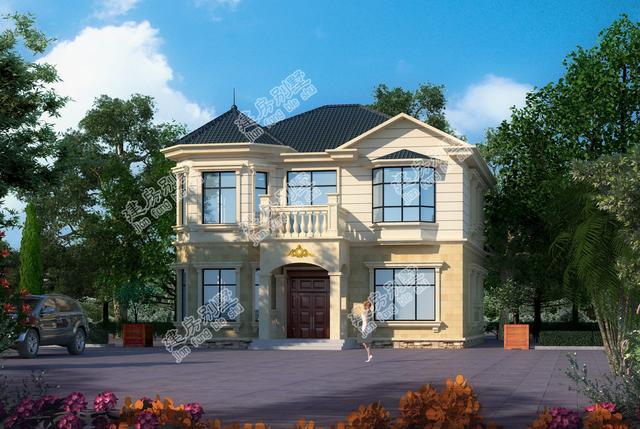 新歐式兩層別墅圖，仿佛童話故事里的小城堡，主體25萬，占地126平方