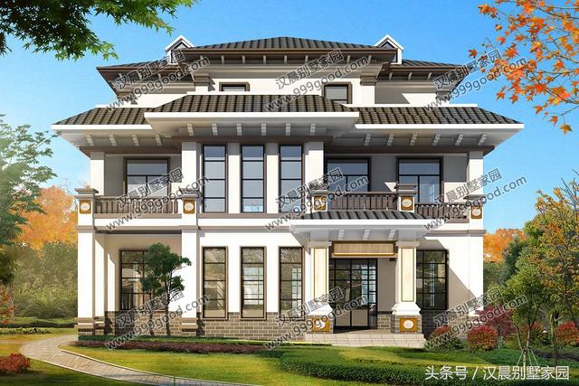 3棟新中式別墅設(shè)計圖，現(xiàn)在歐式泛濫容易過時，最終想想還是中式經(jīng)典且比較耐看，不選擇一棟都不甘心