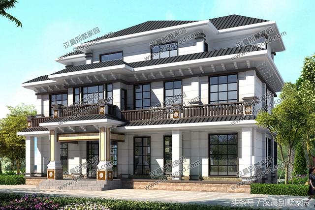 3棟新中式別墅設(shè)計圖，現(xiàn)在歐式泛濫容易過時，最終想想還是中式經(jīng)典且比較耐看，不選擇一棟都不甘心