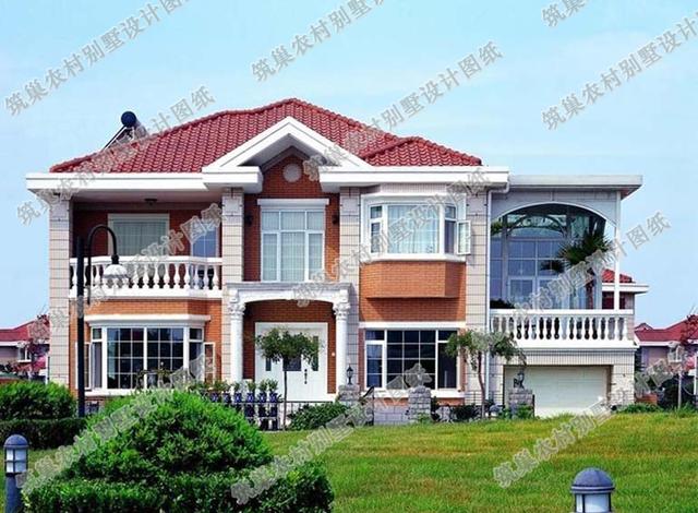 二層帶堂屋陽光花房農村自建房全套施工效果圖15×9米，主體造價30萬