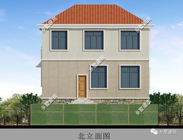 60平大車庫(kù)3層自建簡(jiǎn)歐別墅圖，映入眼簾的是一排階梯直接可以上二樓，非常的大氣，你值得擁有